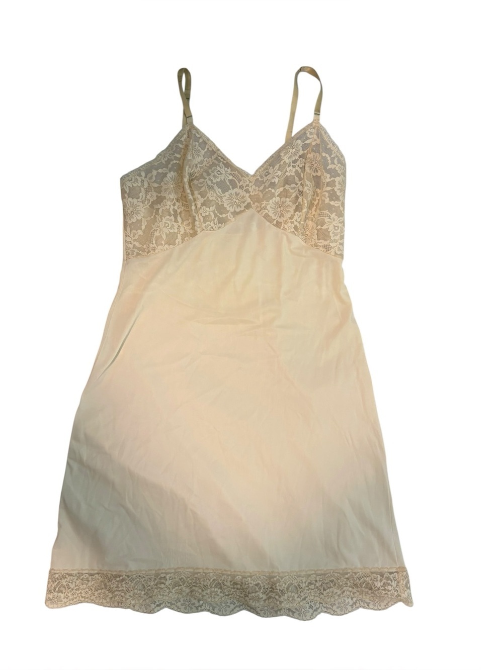 Vintage 50s/60s Cream Lace Full Slip Vanity Fair